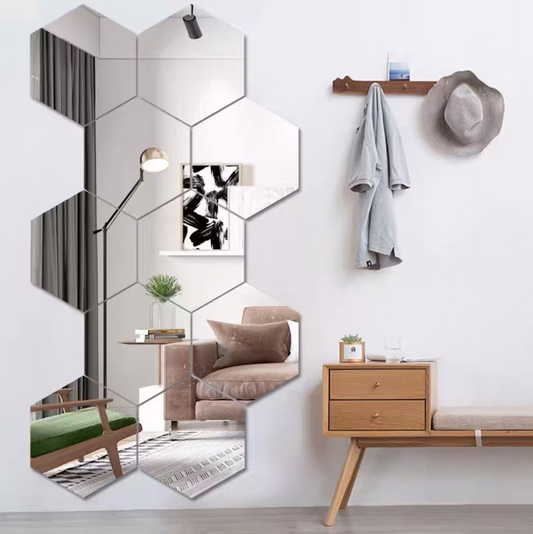 Acrylic Mirror Hexagon wall decor