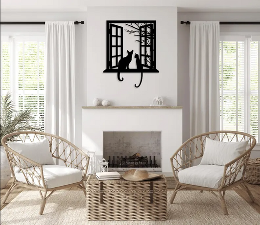 Cats by the Window Wall Art
