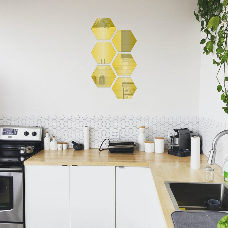 Acrylic Mirror Hexagon wall decor