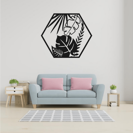Hexagon Leaf Wall Art