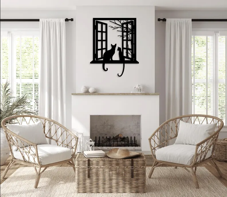 Cats by the Window Wall Art